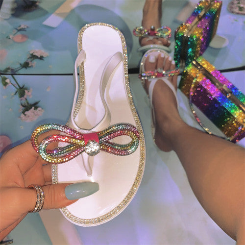 Rhinestone Round Sandals