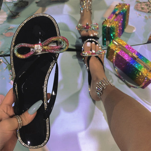 Rhinestone Round Sandals