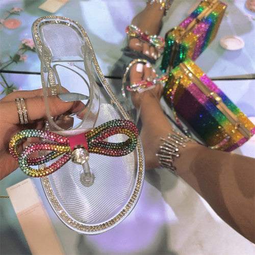 Rhinestone Round Sandals